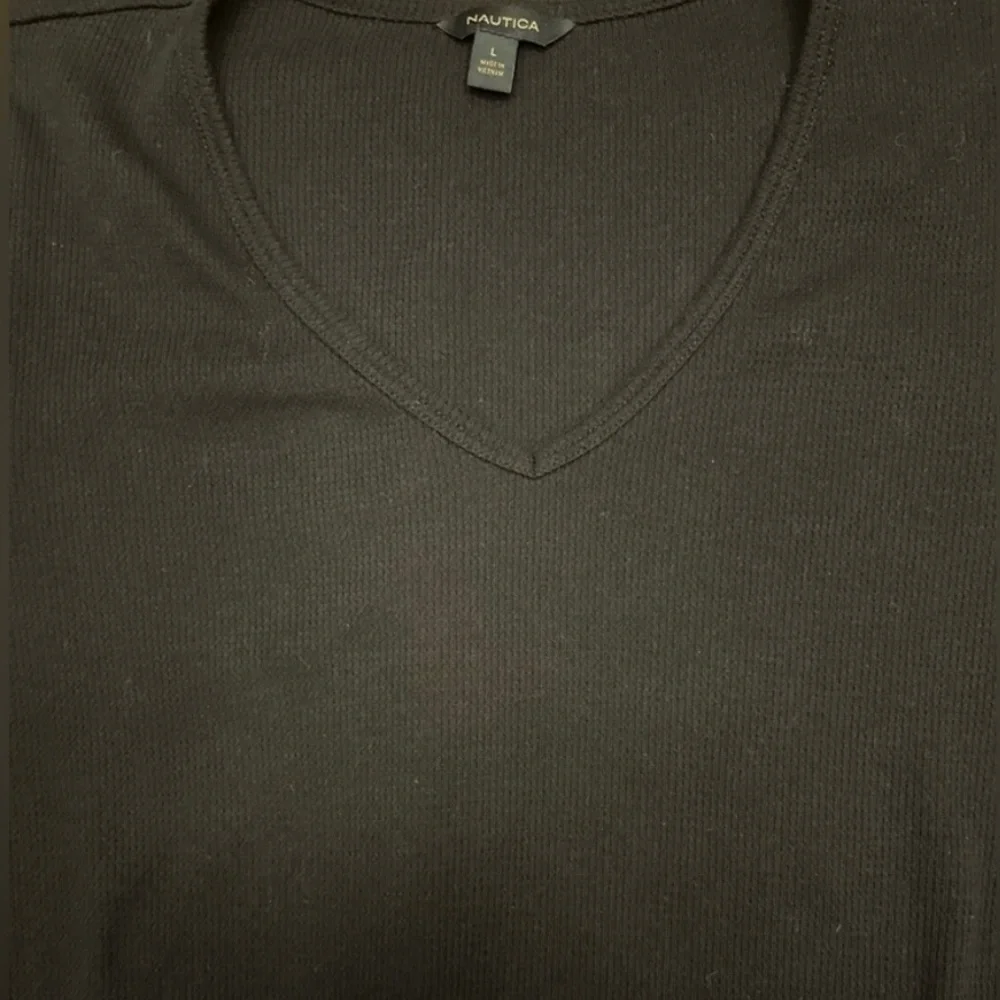 2/$30 Nautica Waffle Shirt LG Nautica Waffle Knit Shirt Top 3/4 sleeve NAVY BLUE